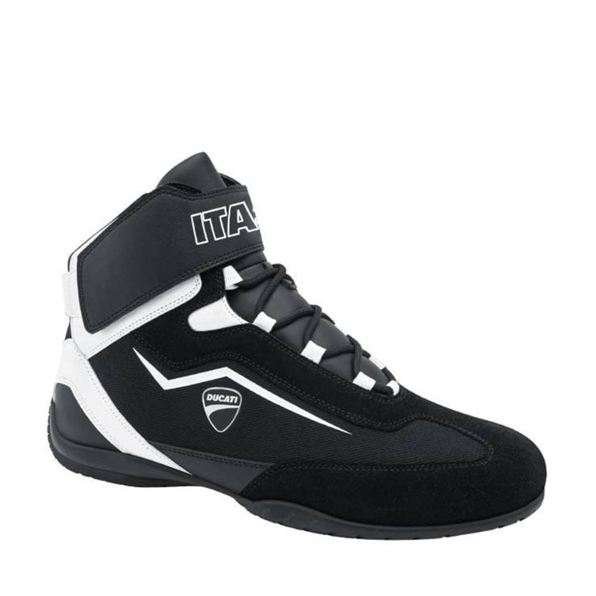 Tenis tipo bota casual urbanas Ducati color blanco con negro para hombre, mod. 1065049