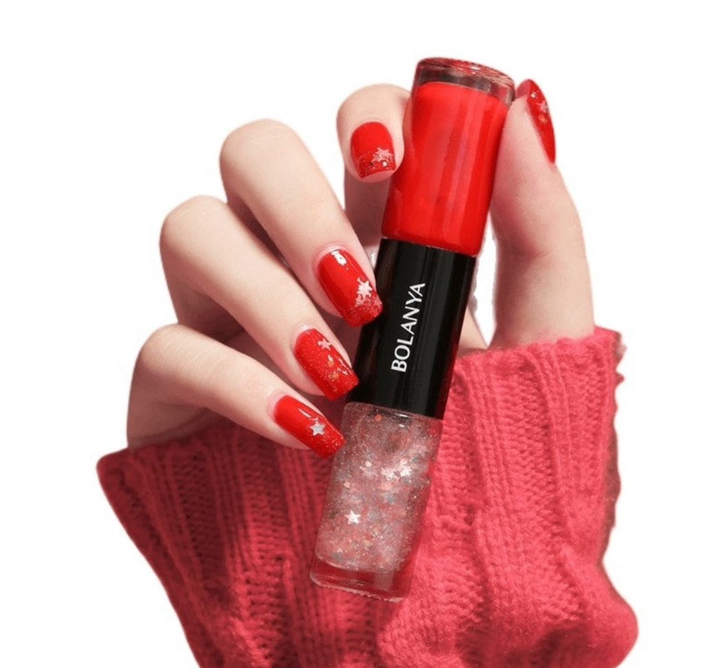 Esmalte De Uñas En Gel Semipermanente Con Purpurina Bicolor