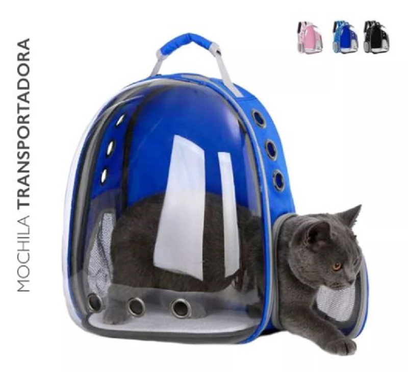 Mochila transportadora para mascota.