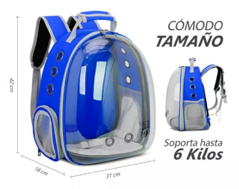 Mochila transportadora para mascota.