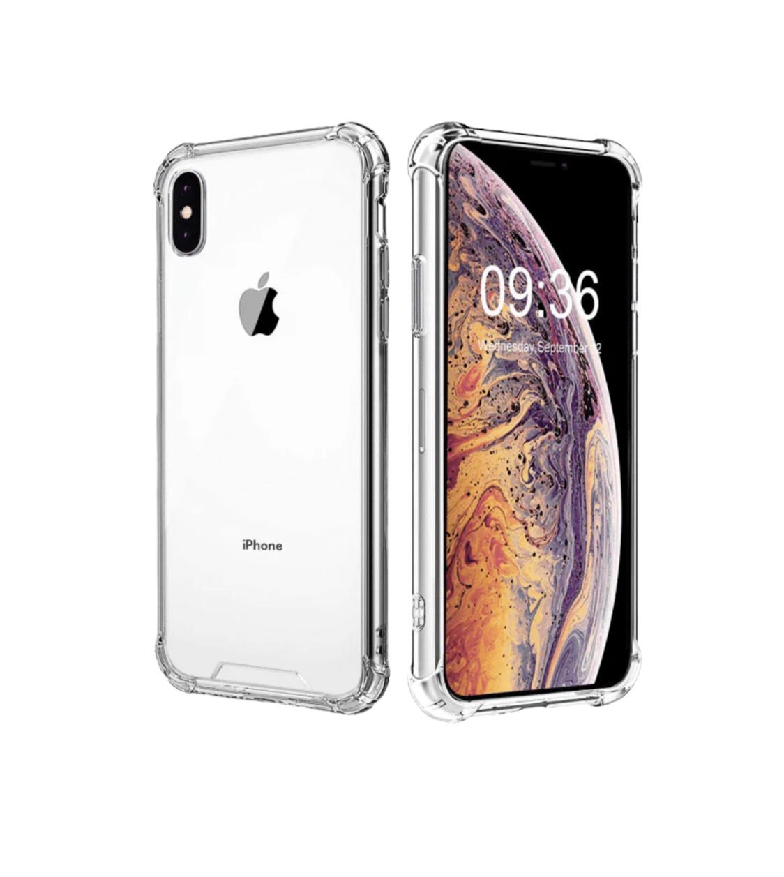 Funda Acrigel Transparente con Esquinas Reforzadas más Mica de Cristal Gratis para iPhone X/ XS