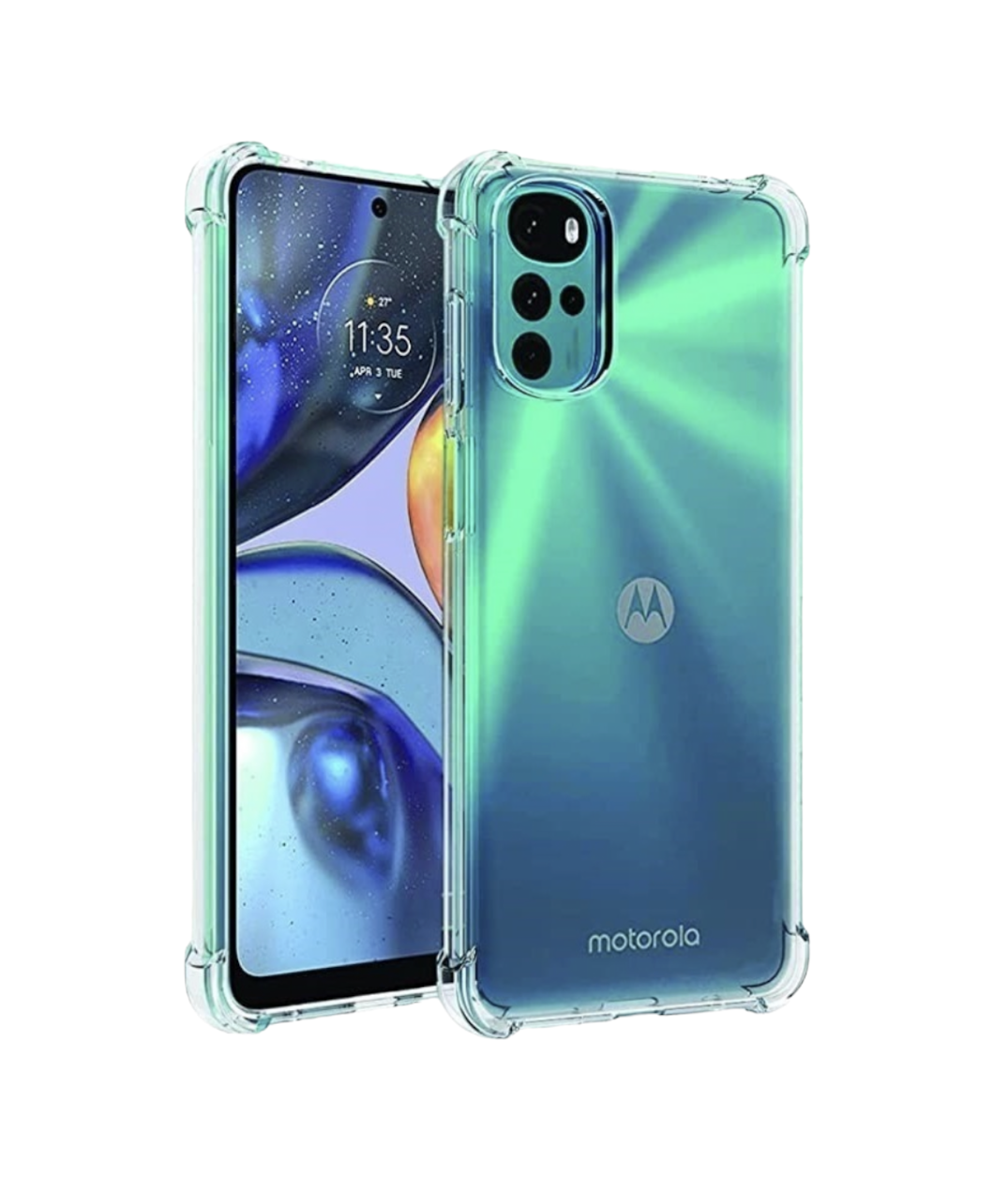 Funda Acrigel Transparente con Esquinas Reforzadas más Mica de Cristal Gratis para Motorola G22