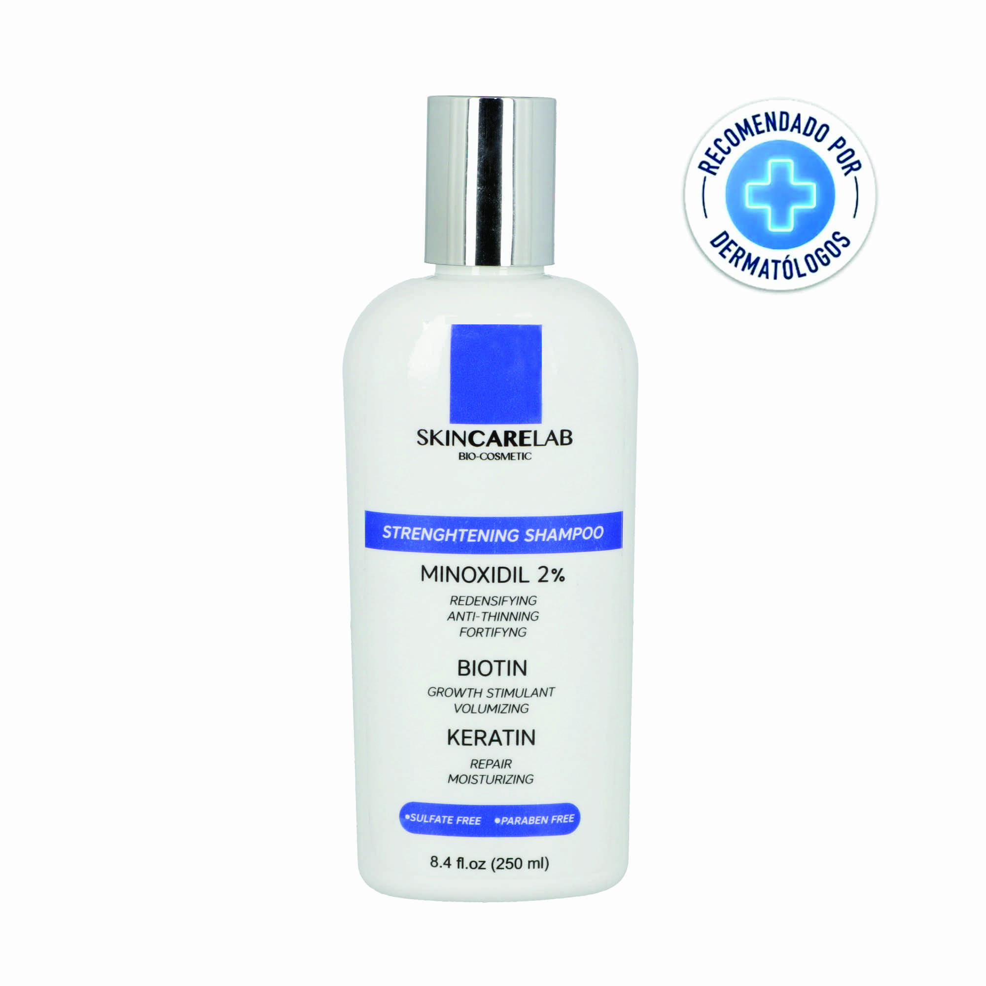 Shampoo Anticaida y Fortalecedor con Minoxidil al 2%, Biotina, Keratina, Arginina 250ml