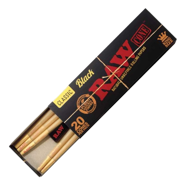 RAW Conos Black King Size - 20 unidades