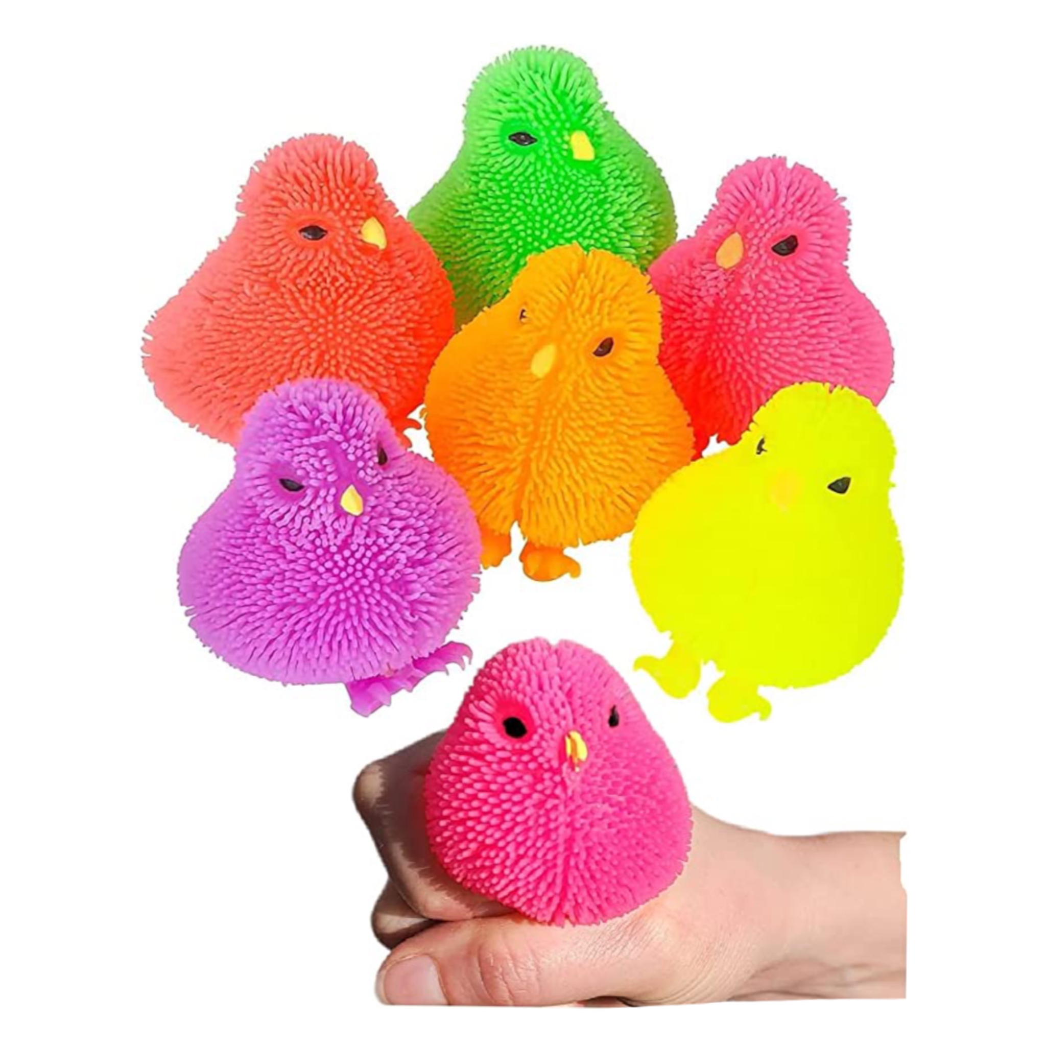 12 Pollito De Luz Led Juguete Piñata Bolo Squishy