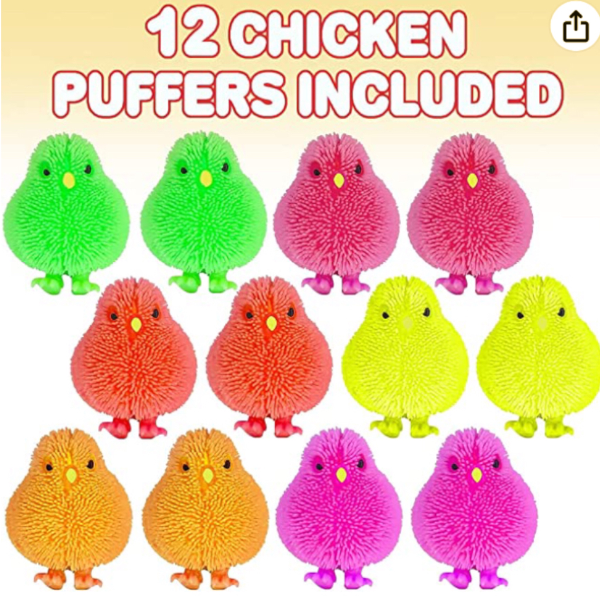 12 Pollito De Luz Led Juguete Piñata Bolo Squishy