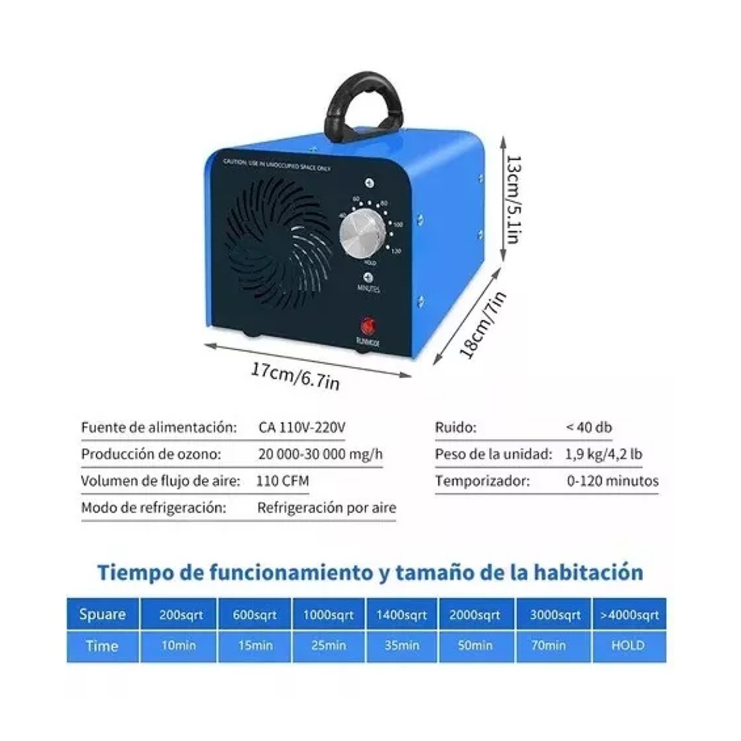 20-30g/h Purificador Generadora De Ozono Portátil Para Hogar