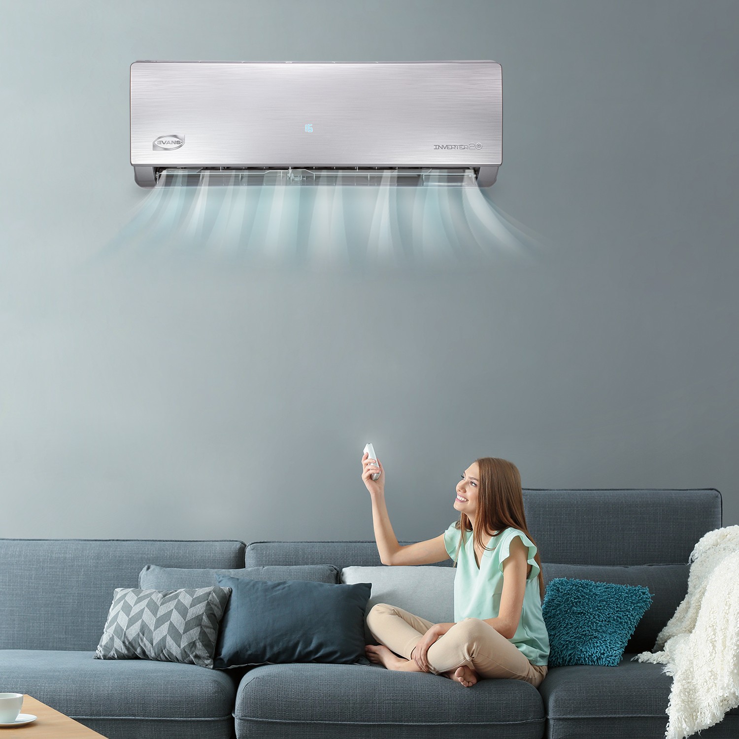  Aire acondicionado frío/calor minisplit inverter 1Ton. (12,000 BTU) con control wifi 220V