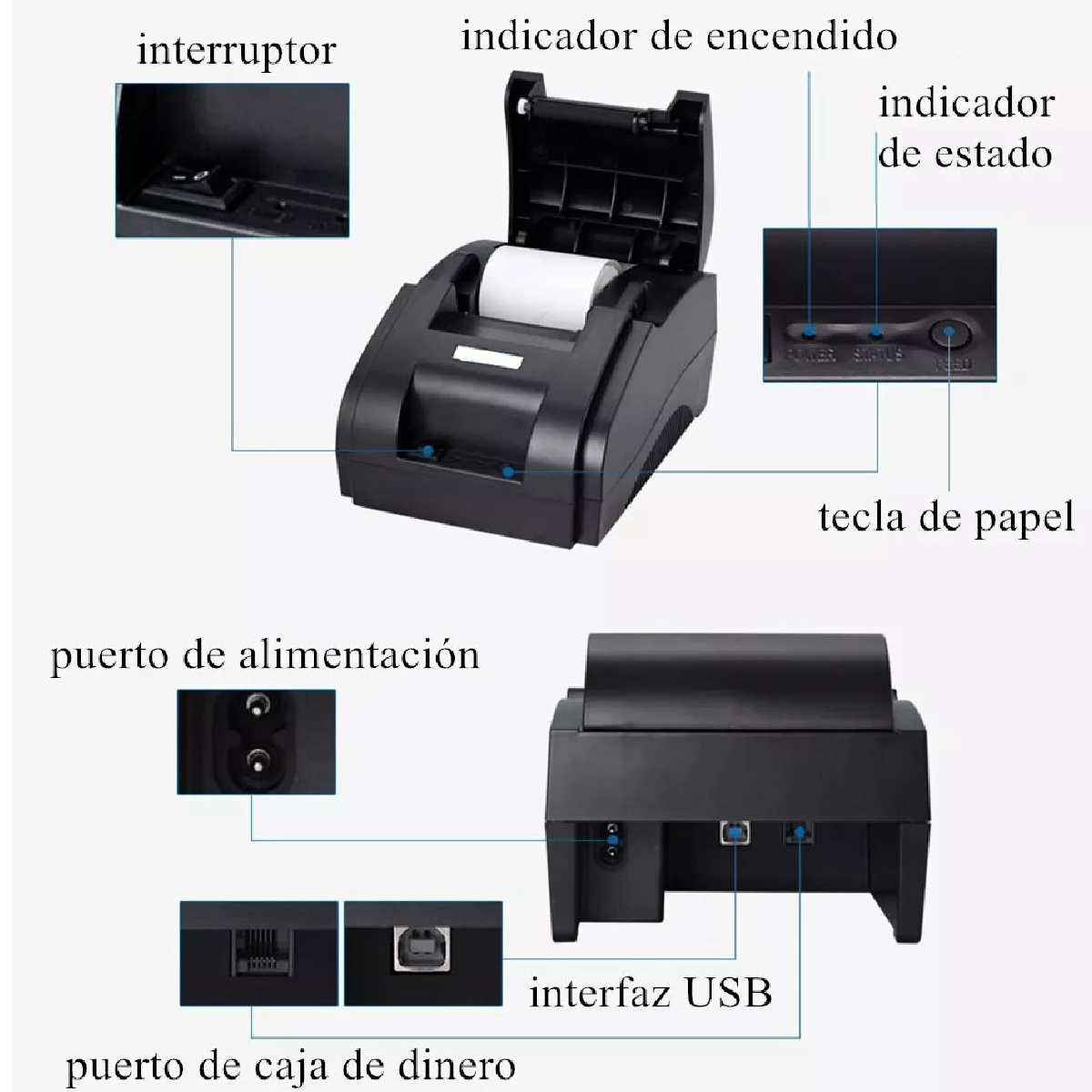Impresora Termica Pos Usb 58mm Xp-58iih Impresoras Recibos.
