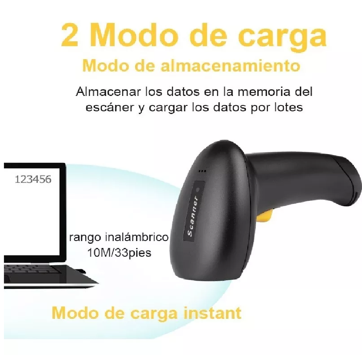 Lector De Escáner De Código De Barras Láser 1d Inalámbrico