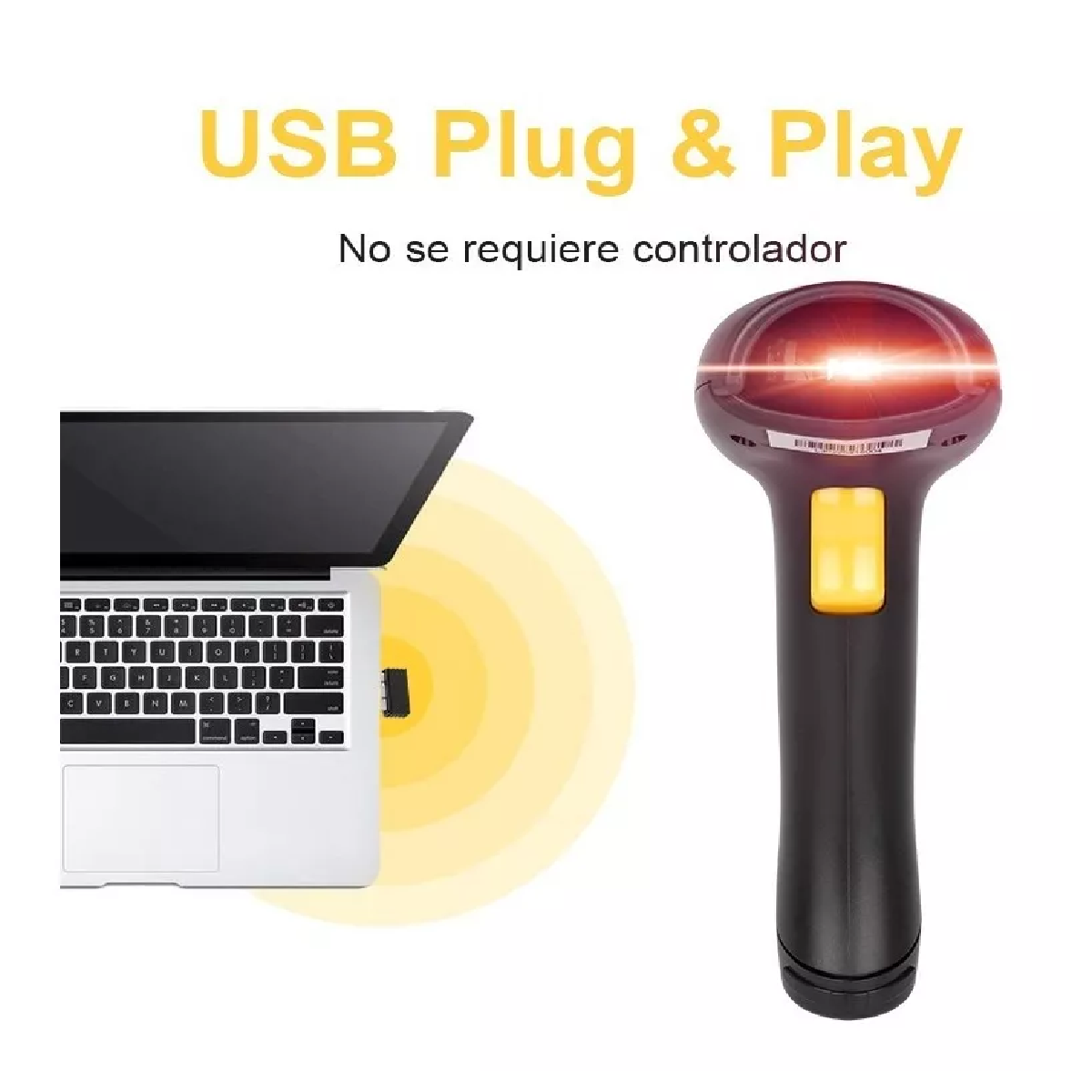 Lector De Escáner De Código De Barras Láser 1d Inalámbrico