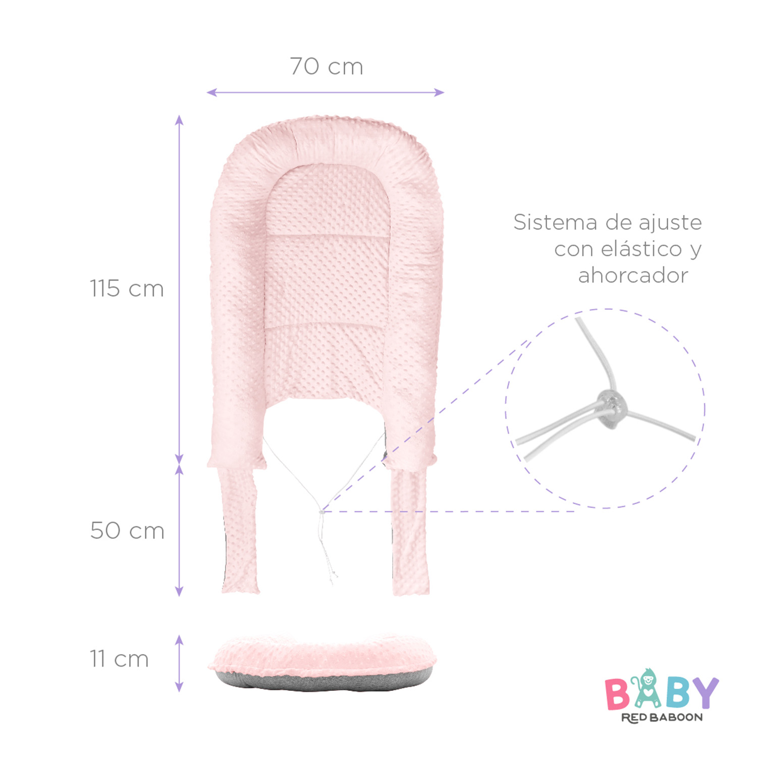 Nido Cama Bebe, Colecho Bebe Ajustable de Doble Vista, para Invierno y Verano, Cuna Colecho Portátil, Fácil de Lavar - Modelo Flofy, Marca Red Baboon