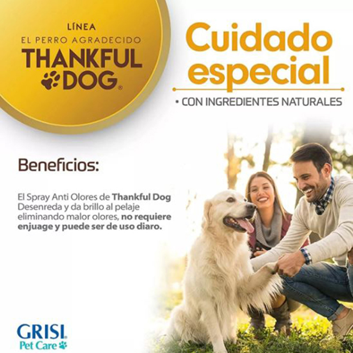 Spray Antiolores Thankful Dog Avena para Pelaje 250 ml