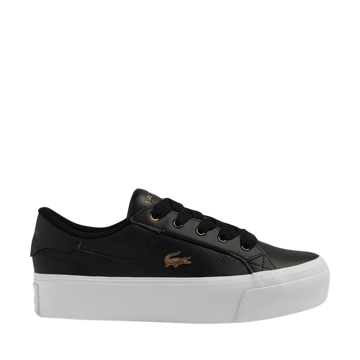 Tenis casual Lacoste de plataforma para mujer, color negro, mod. 1088251