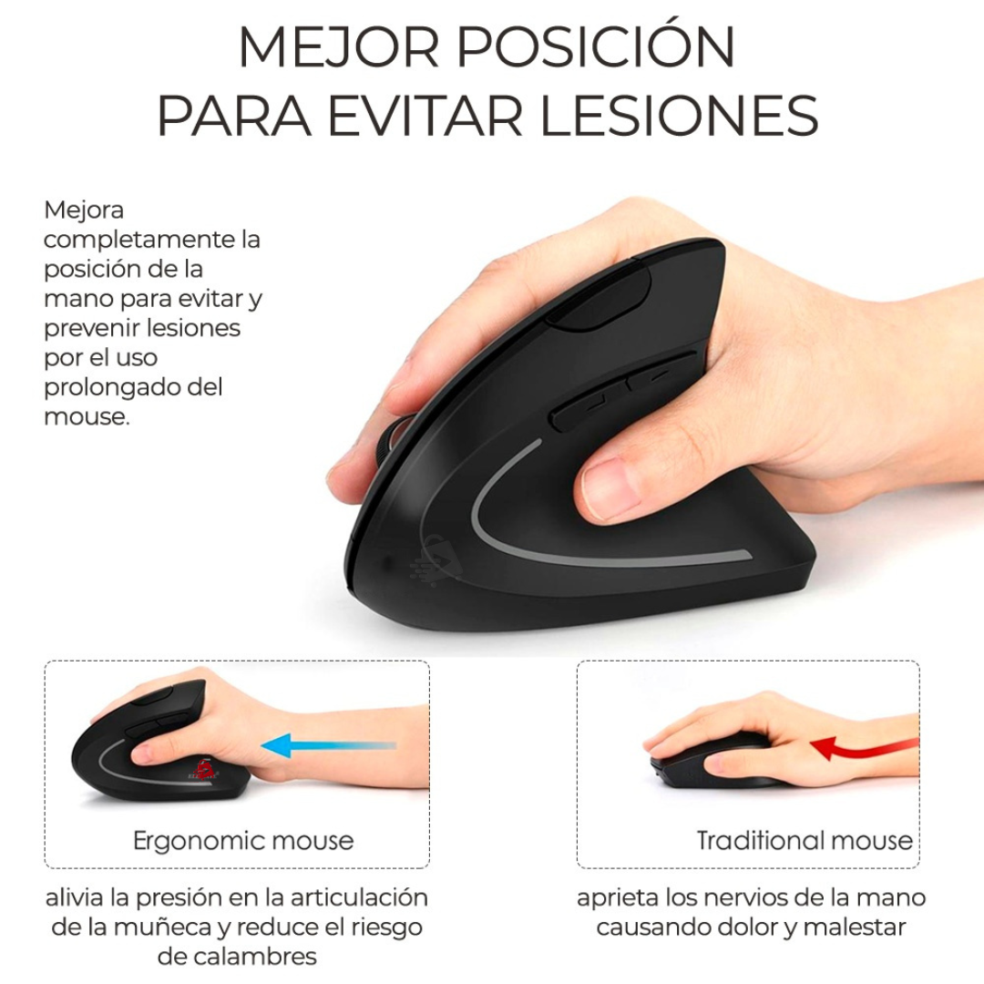 Mouse Vertical Ergonómico Bluetooth