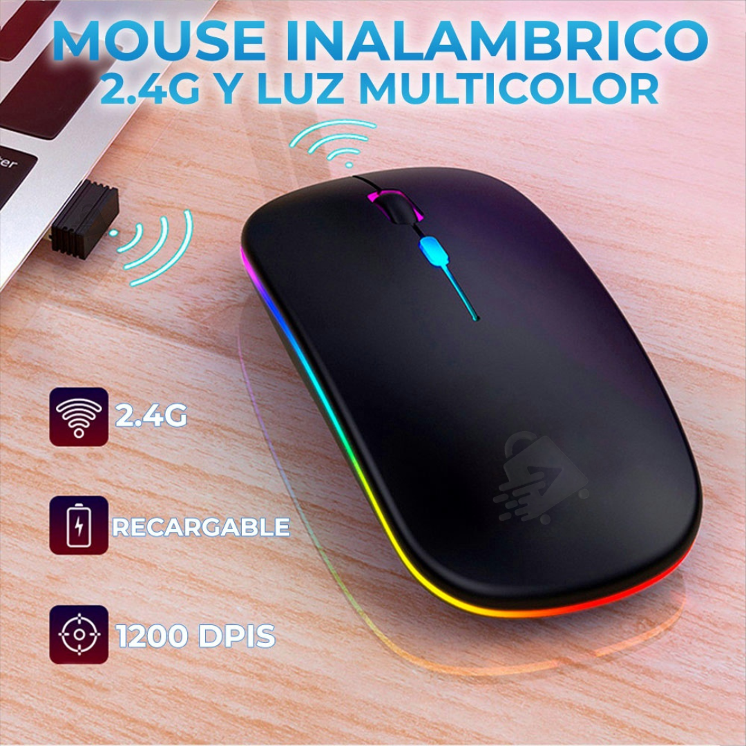Mouse Raton Inalámbrico Bluetooth 2.4 RGB