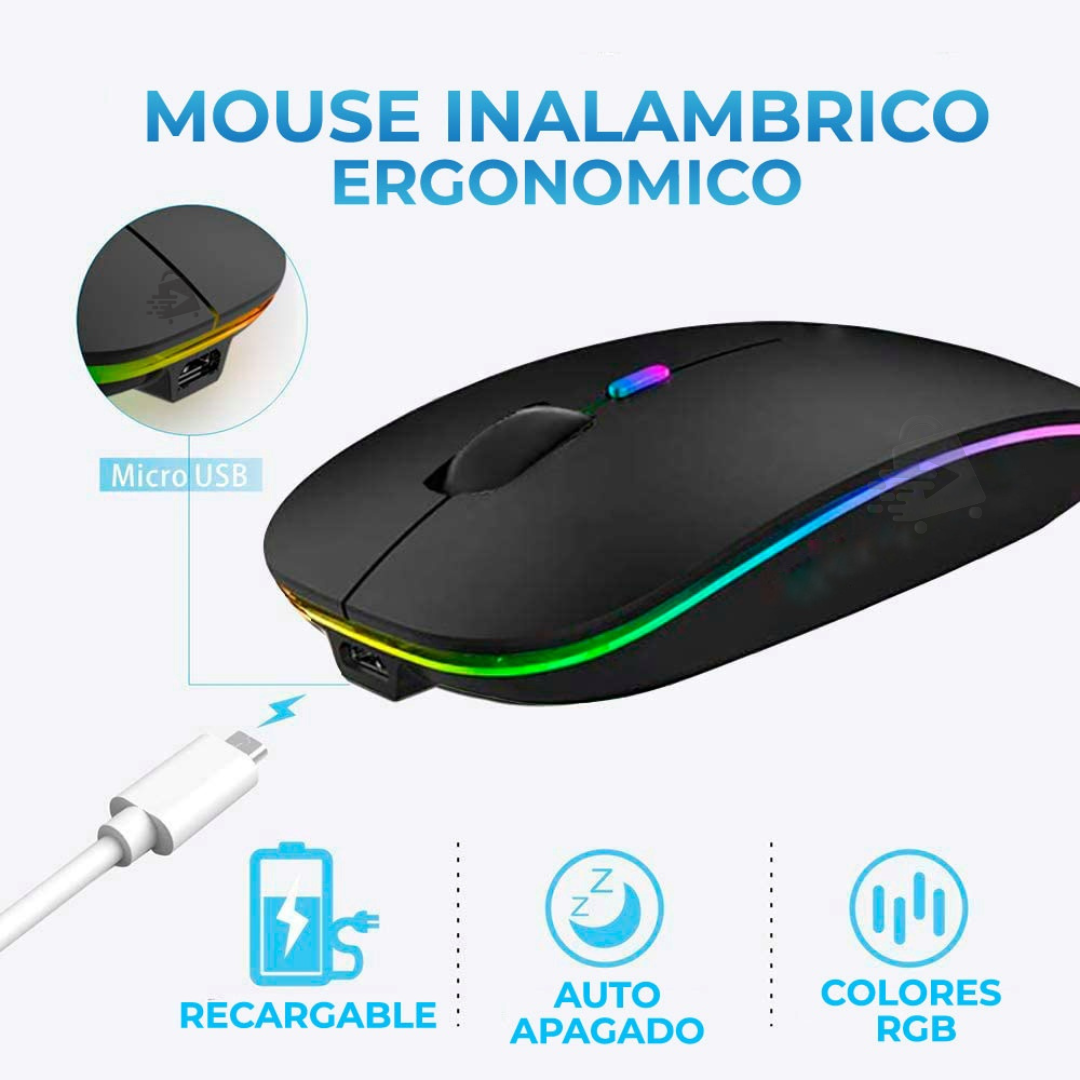 Mouse Raton Inalámbrico Bluetooth 2.4 RGB