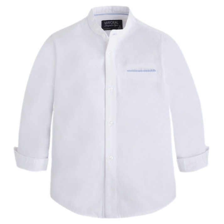 Camisa Cuello Mao Para Niño Marca Mayoral color blanco