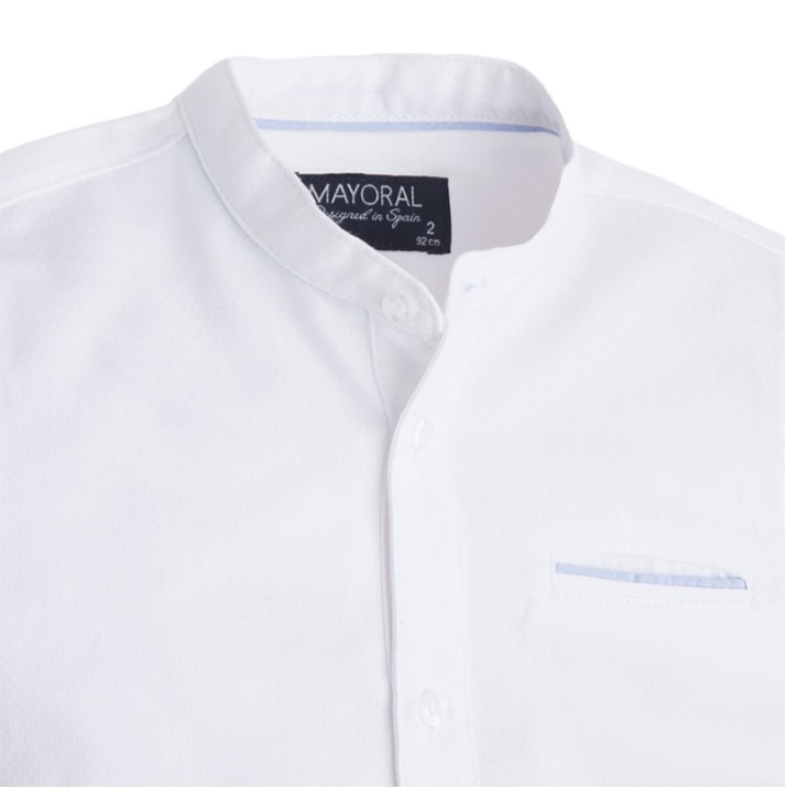 Camisa Cuello Mao Para Niño Marca Mayoral color blanco