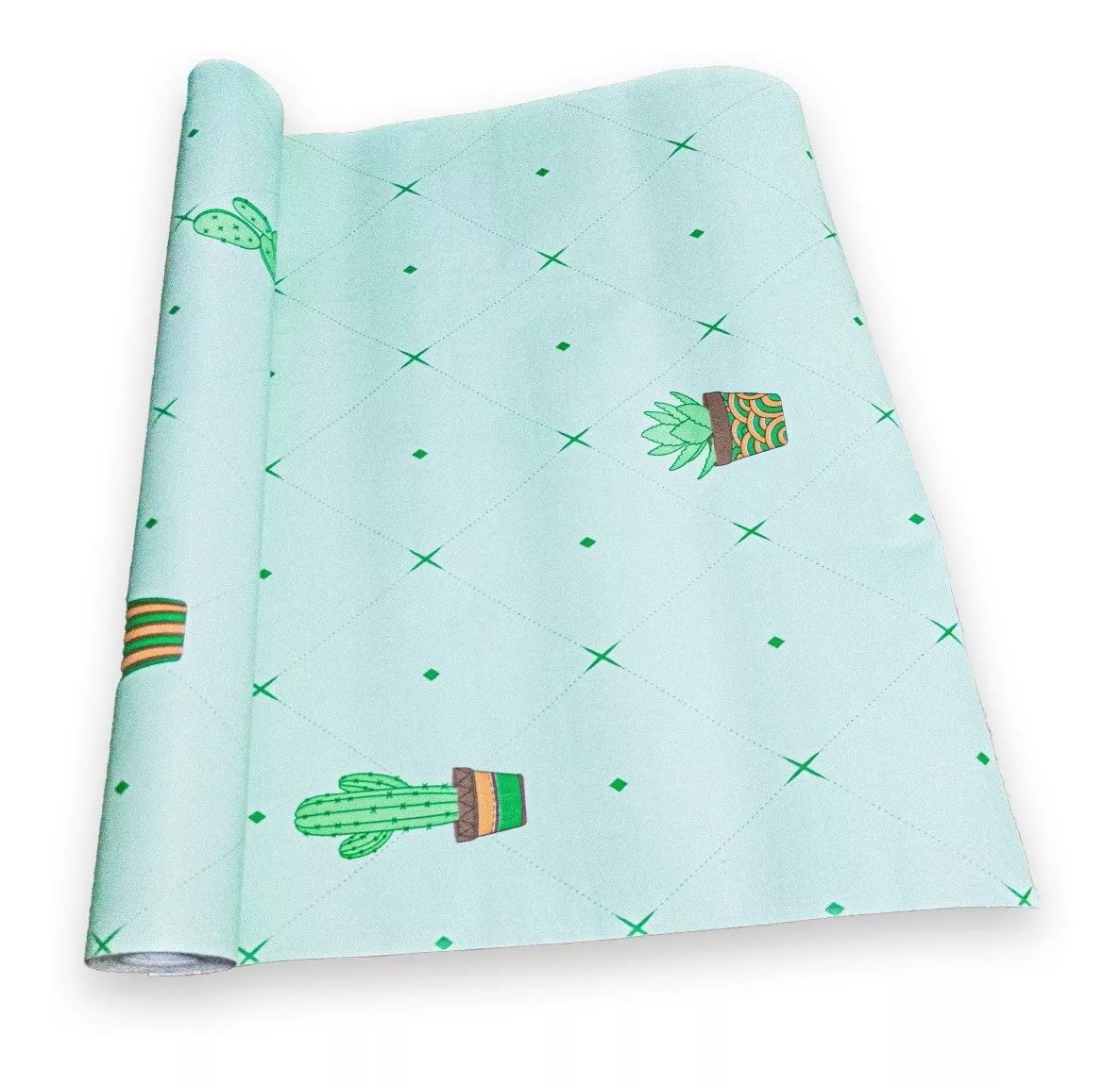 Papel Tapiz Adherible Cactus Verde Infantil 10m X 45cm Tp65
