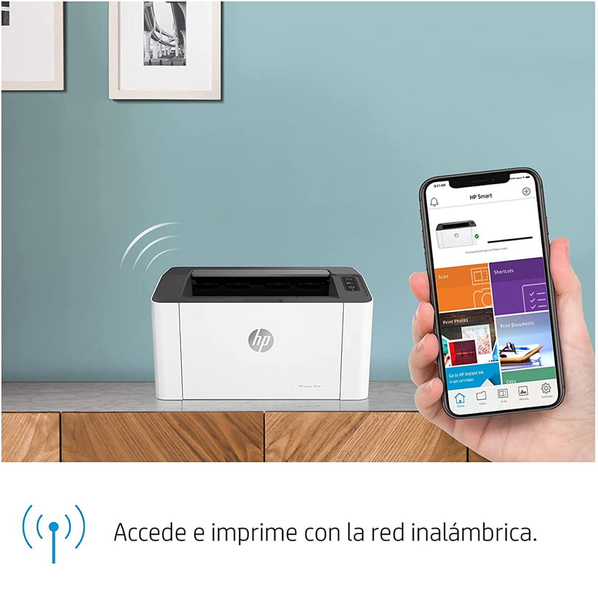 Impresora Hp Laser 107w Wifi Usb 110v Inalámbrica 320 Watts