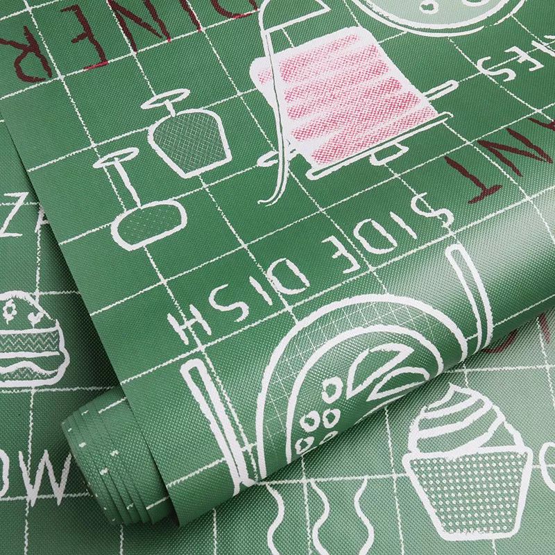 Papel Tapiz Adherible 10m X 60cm Cocina Estampado Verde Tp56