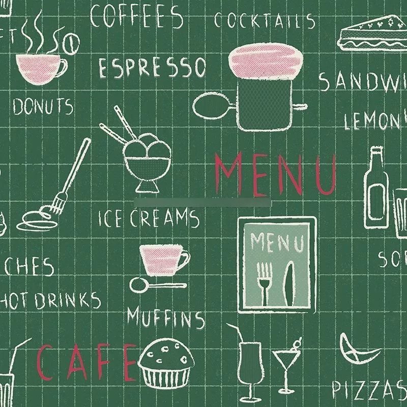 Papel Tapiz Adherible 10m X 60cm Cocina Estampado Verde Tp56