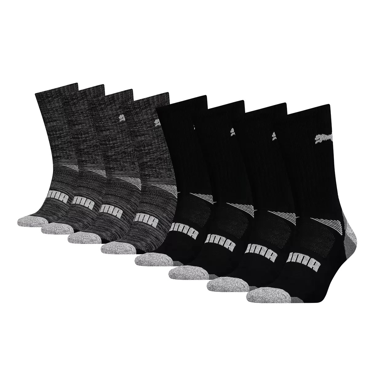 Paquete Puma Calcetas 8 Pares Negro Y Gris