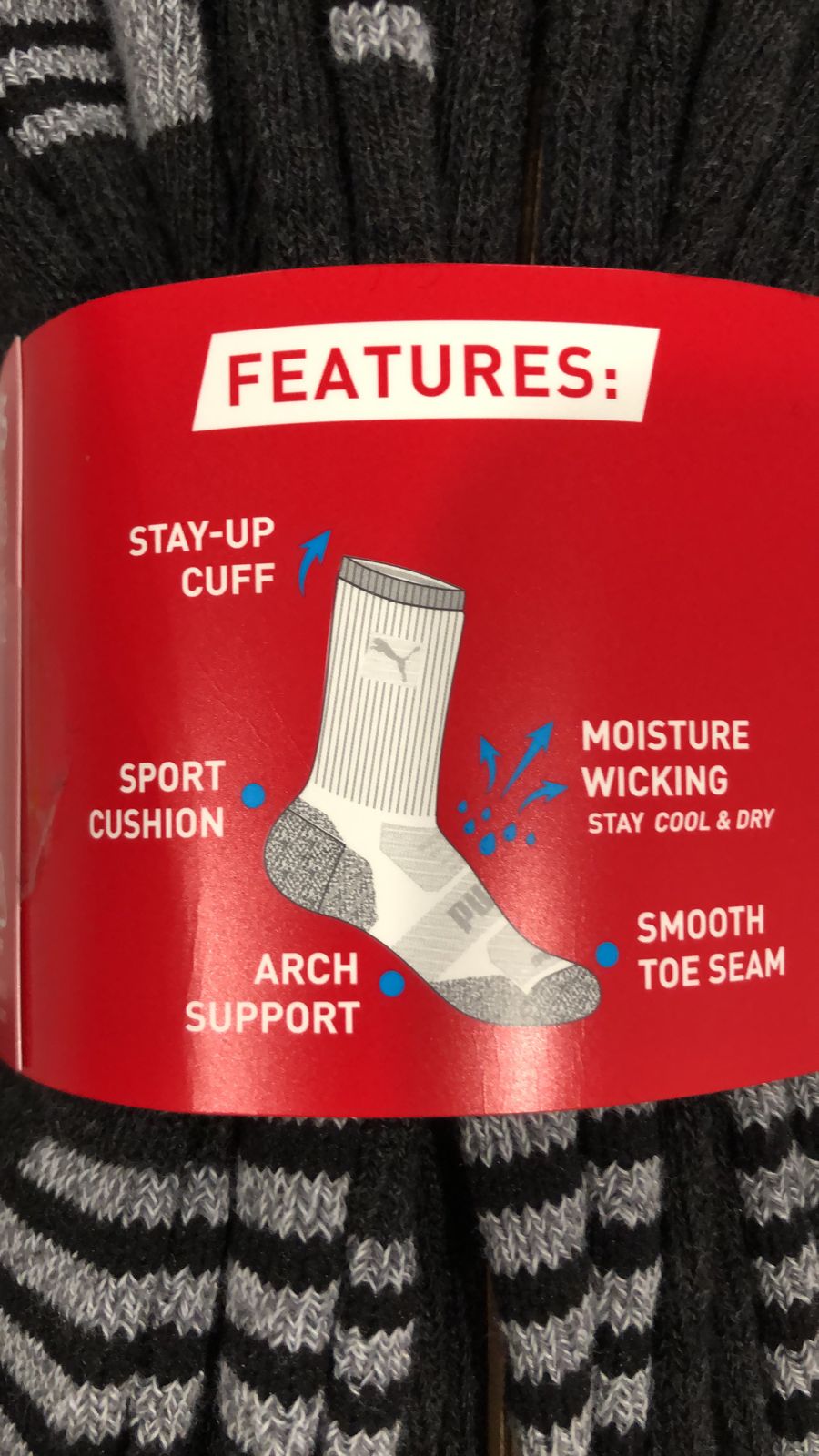 Paquete Puma Calcetas 8 Pares Negro Y Gris