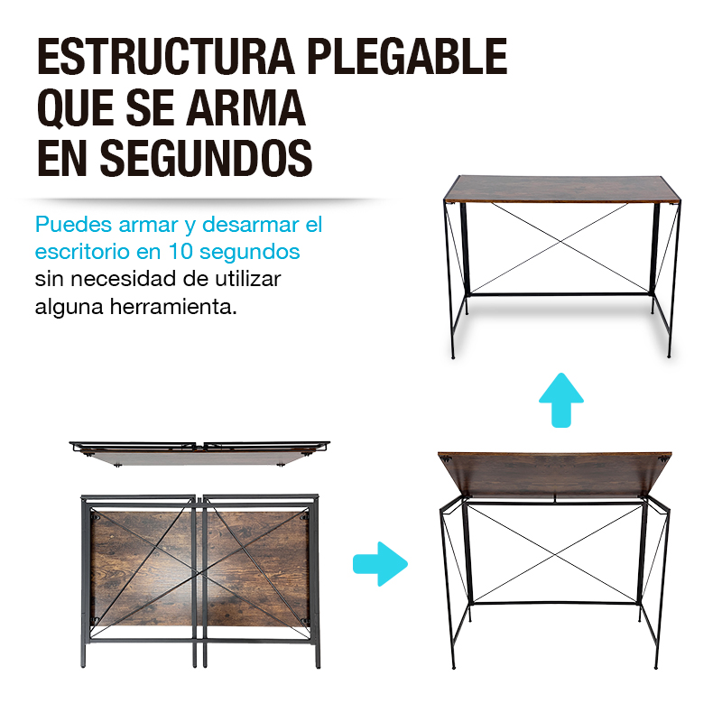 Escritorio Plegable Minimalista de Madera Oficina y Hogar CASA LITUS