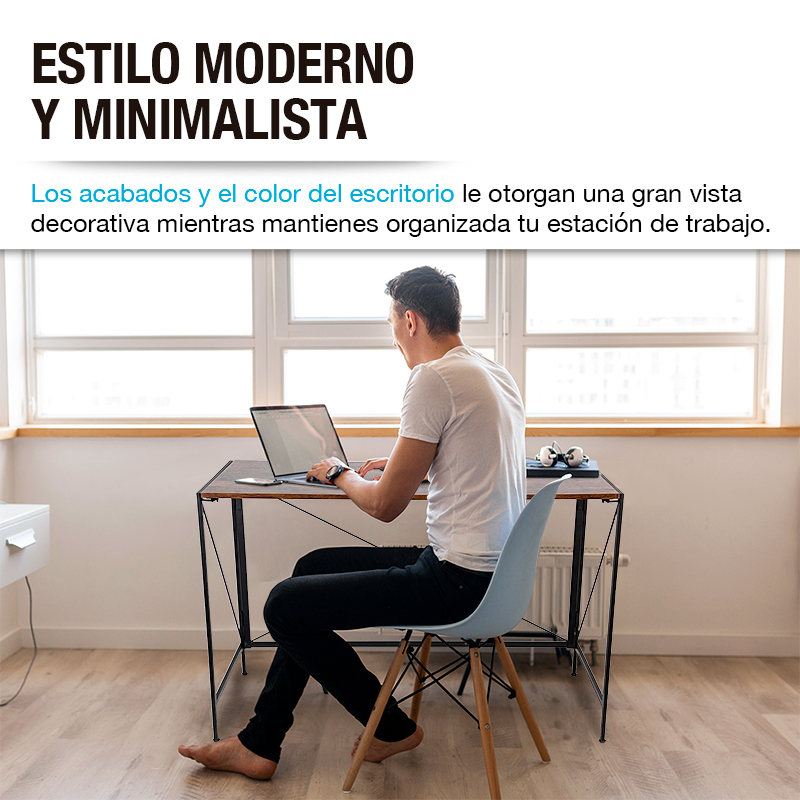 Escritorio Plegable Minimalista de Madera Oficina y Hogar CASA LITUS