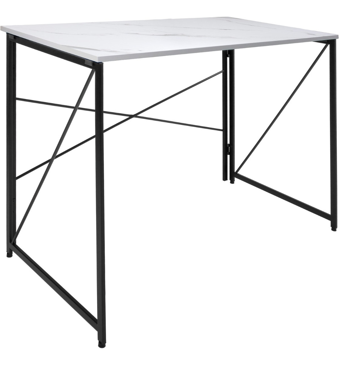 Mesa Plegable Escritorio Estilo Industrial de Marmol Blanco