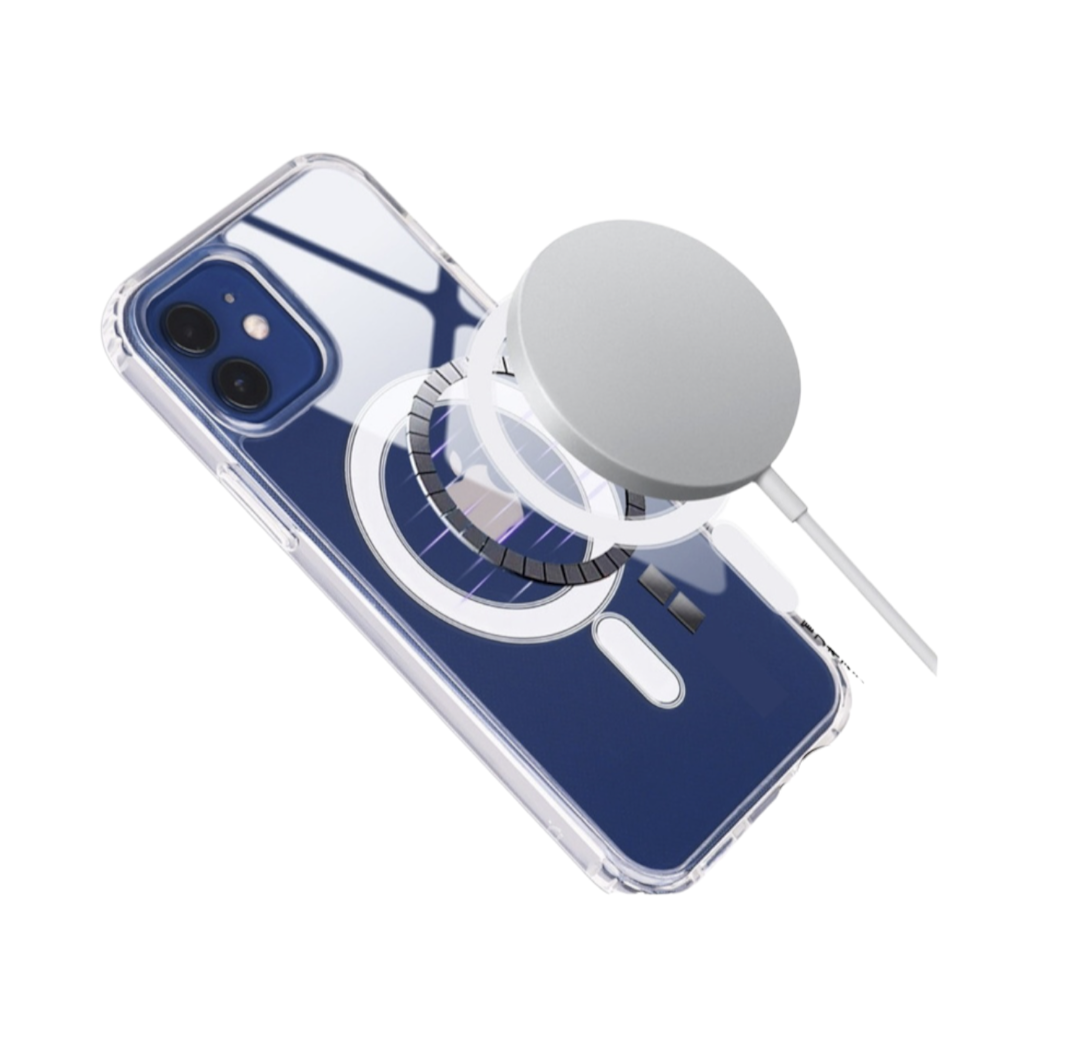 Funda Acrigel Transparente con MagSafe más Mica de Cristal Gratis para iPhone 12 Pro Max.
