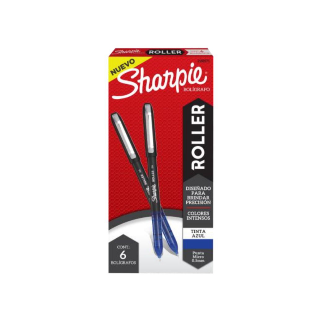 Nuevo Bolígrafos Sharpie S-Gel caja de 6 pzas Tinta Azul Punta micro de 0.5mm