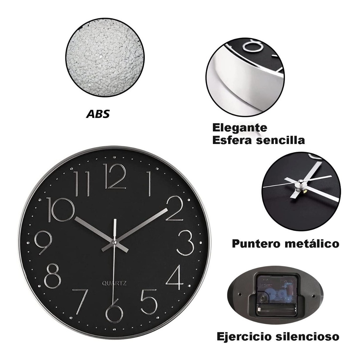  Reloj de pared – ABS/cristal/personalidad/casa/reloj