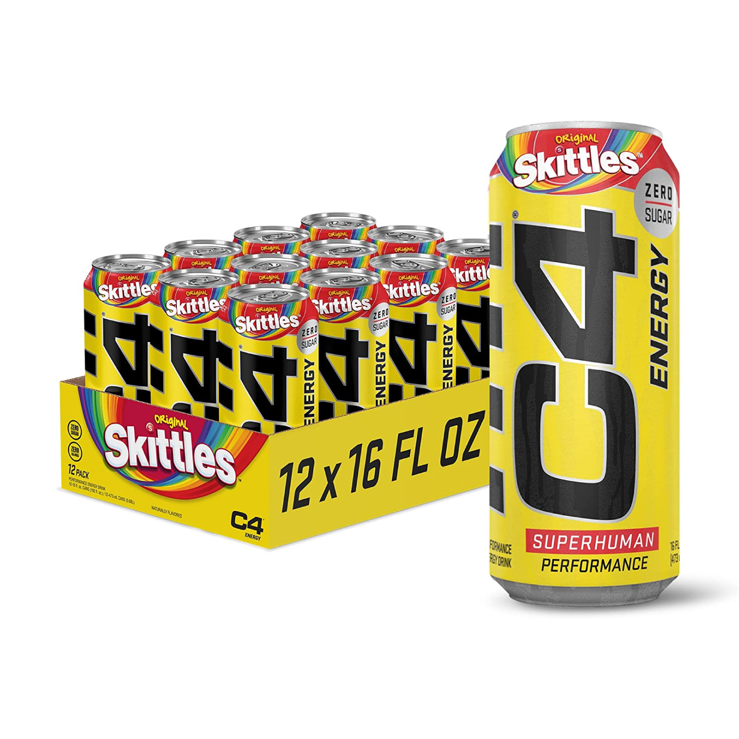 12 Pack Bebida Energetica Cellucor C4 Energy 473ml  - Skittles