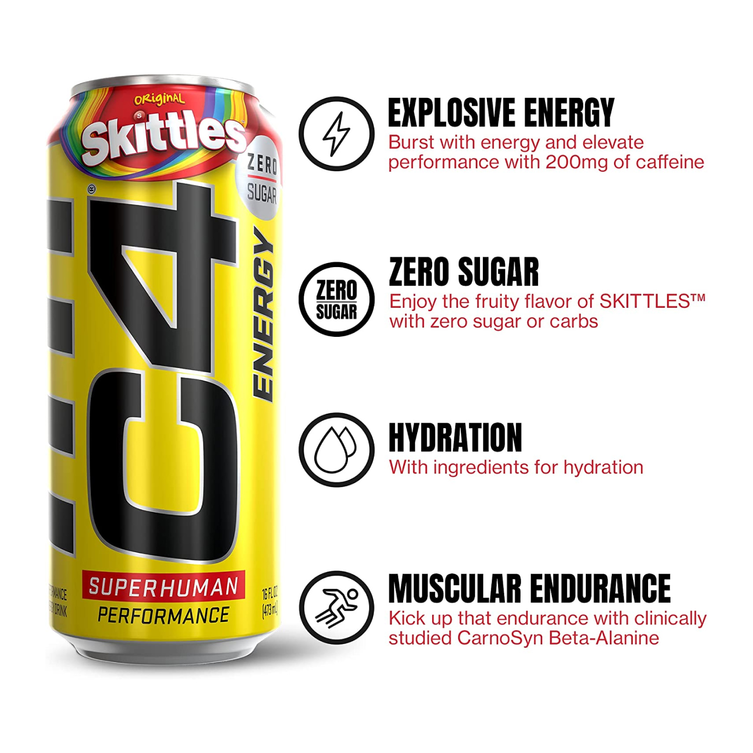 12 Pack Bebida Energetica Cellucor C4 Energy 473ml  - Skittles