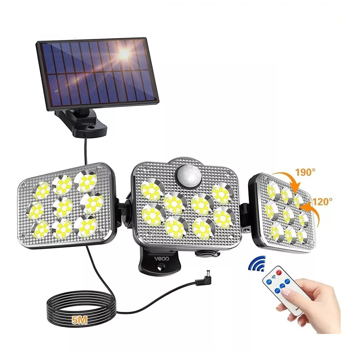 Luz Lamparas 138LED Luces Solares Exterior Para Patio Con Sensor De  Movimiento - Helia Beer Co