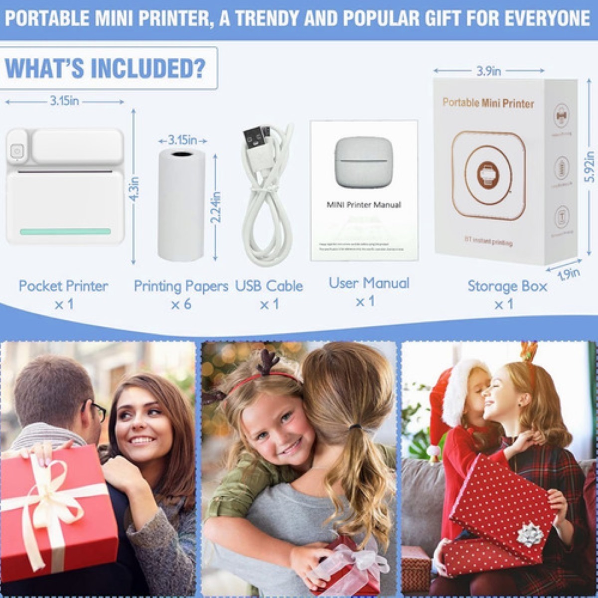 Mini Impresora Térmica Portátil Bluetooth Android Y Ios Usb