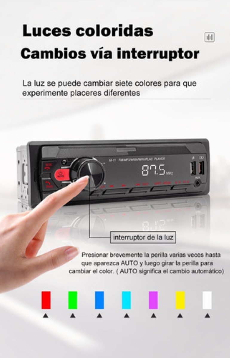 Estéreo Para Auto Con Mp3 2 Usb Bluetooth 1 Din