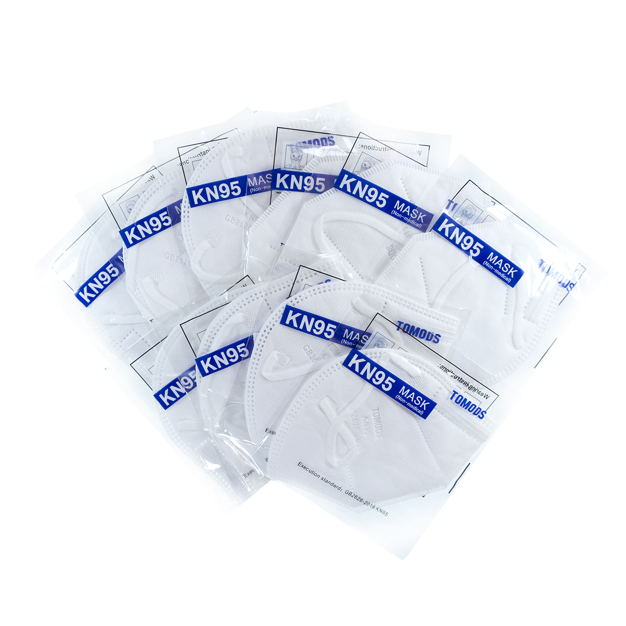 Kn95 Mascarillas Cubre Bocas Calidad Lavable Reusable Caja10pz .