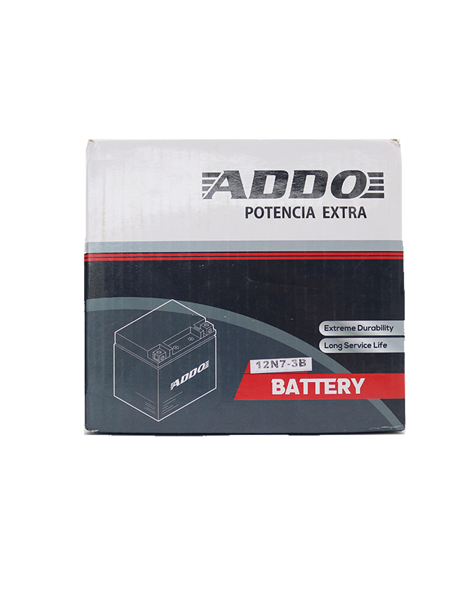 BATERIA PARA MOTOCICLETA CON GEL ADDO 12N7-3B  137*77*126  12V 7AH