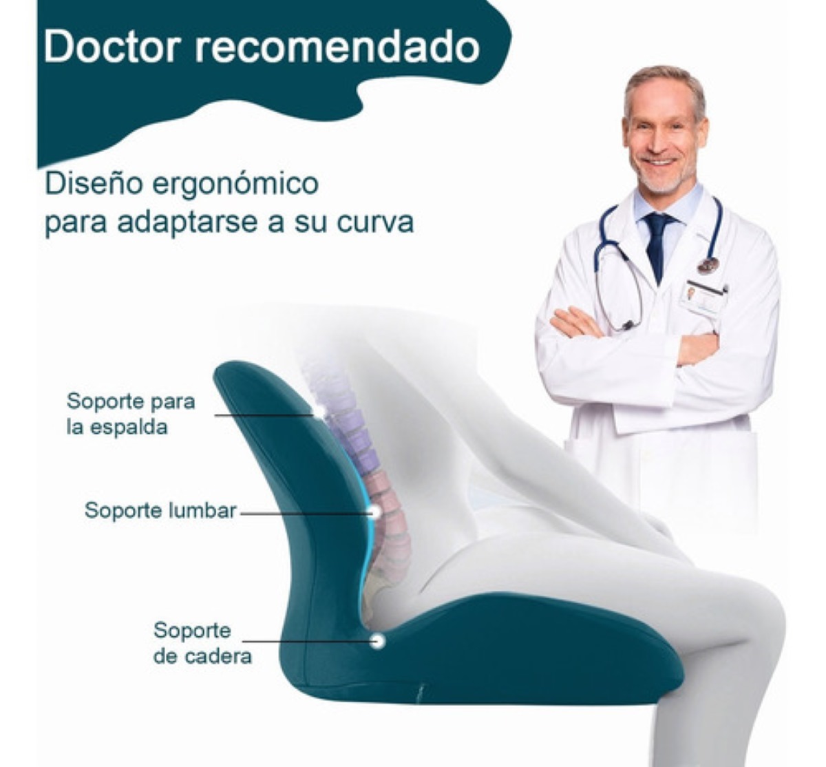 Juego De Almohadas De Soporte Lumbar De Cojín De Asiento