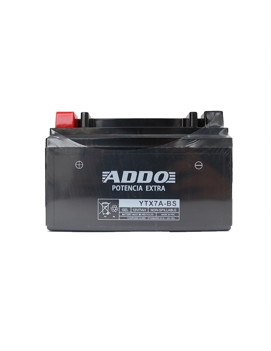 BATERIA PARA MOTOCICLETA CON GEL ADDO YTX7A-BS  150*87*93  12V 7AH