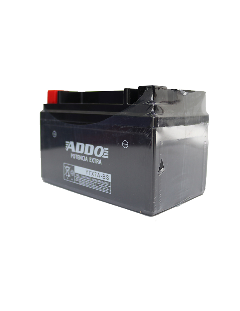 BATERIA PARA MOTOCICLETA CON GEL ADDO YTX7A-BS  150*87*93  12V 7AH