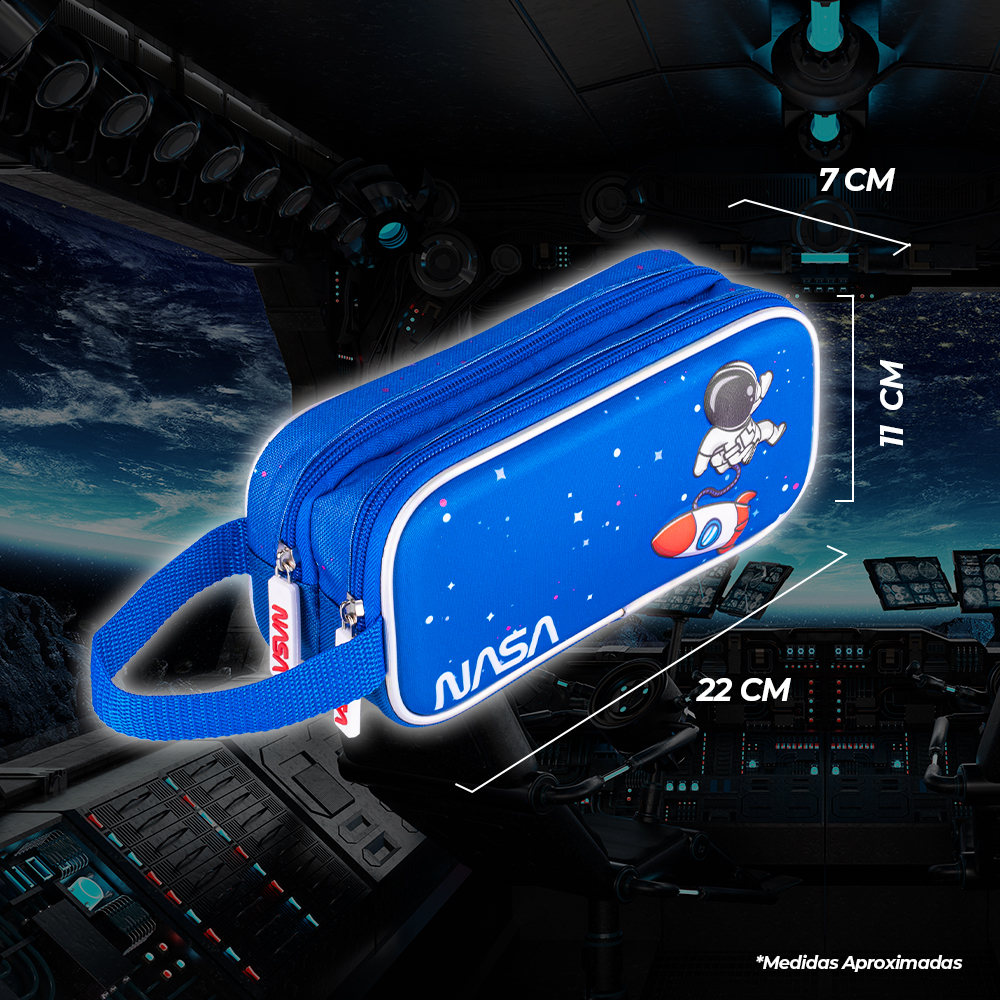 TechZone Mochila Escolar con Logo Oficial de NASA, Diseño de Astronauta en 3D y 4 Amplios Compartimentos