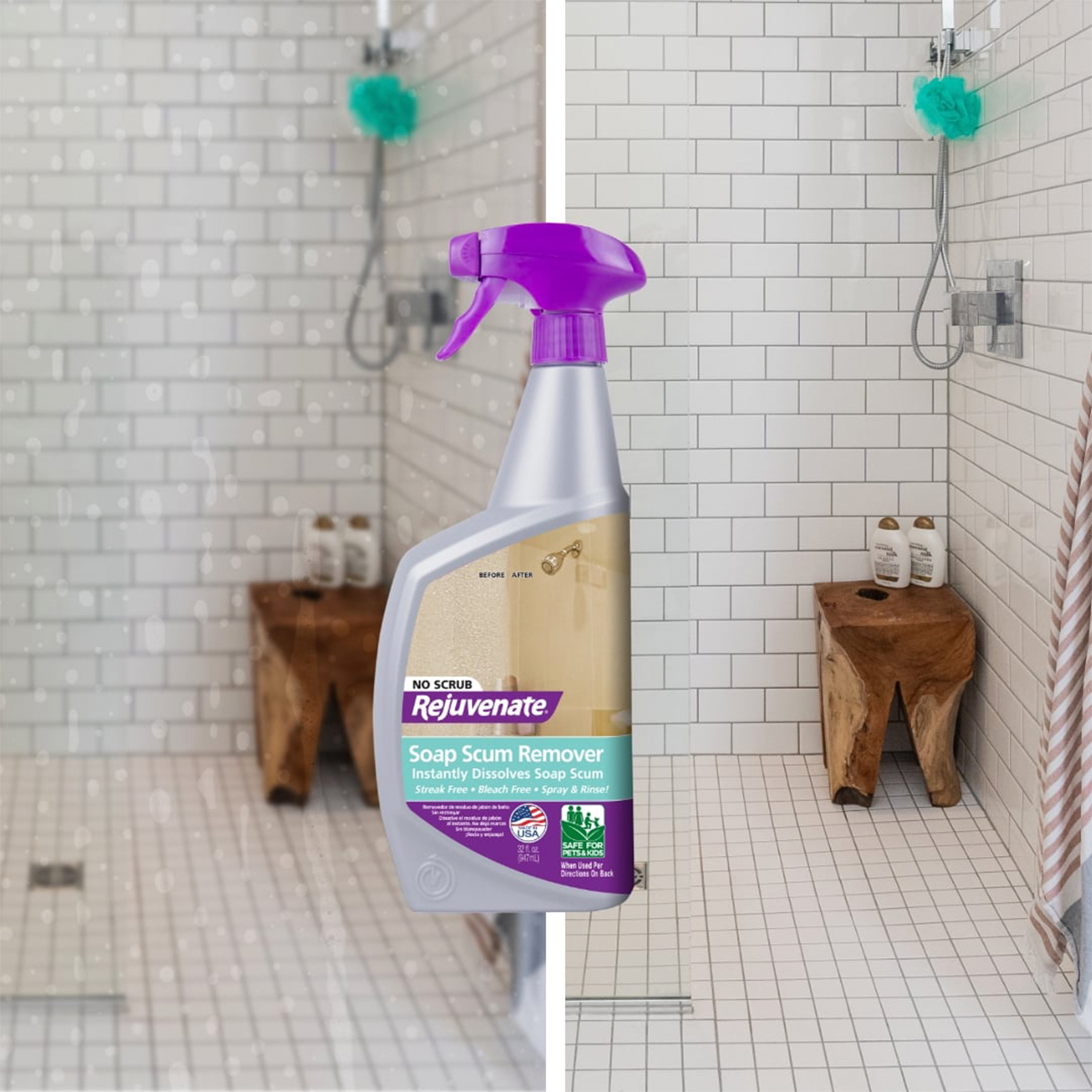 Removedor Residuos de Jabón para baño. Sin tallar Rejuvenate TV OFERTAS Soap Scum Remover 946 ml no Tóxico