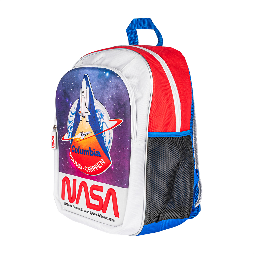 TechZone Mochila Escolar NASA Edición Cohete Termoformado 3D, 2 Amplios compartimentos y bolsas laterales de malla
