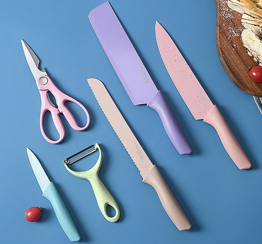 Juegos de Cuchillos De Cocina 6 piezas Colores