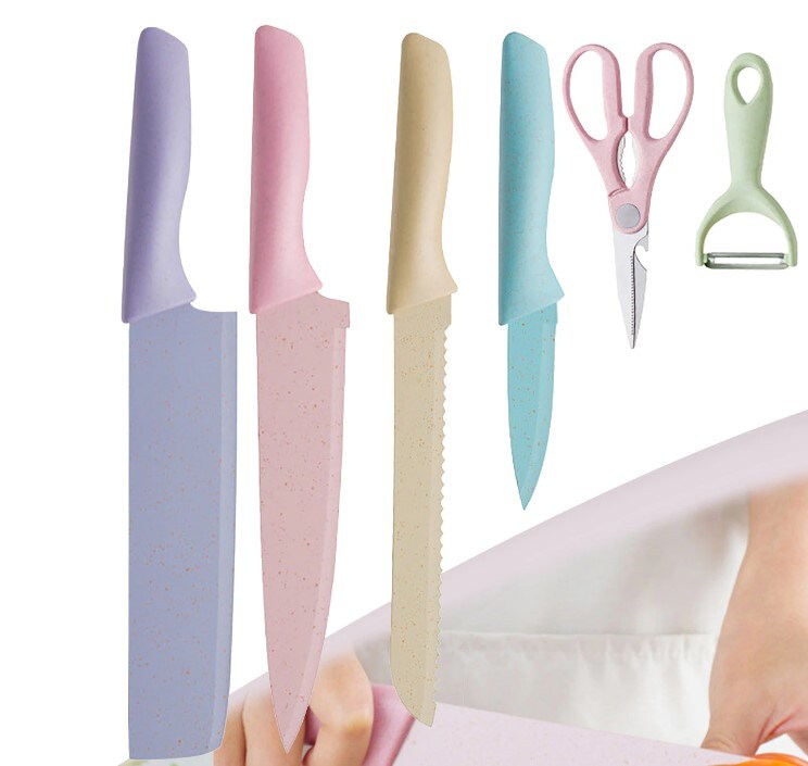 Juegos de Cuchillos De Cocina 6 piezas Colores